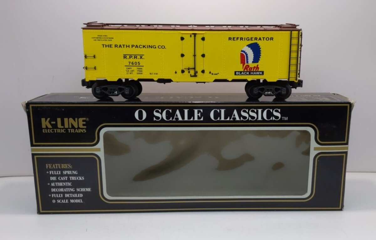K-Line K7605 O Gauge Rath Classic Refrigerator Car LN/Box