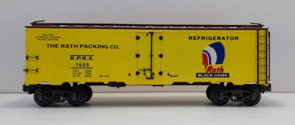K-Line K7605 O Gauge Rath Classic Refrigerator Car LN/Box