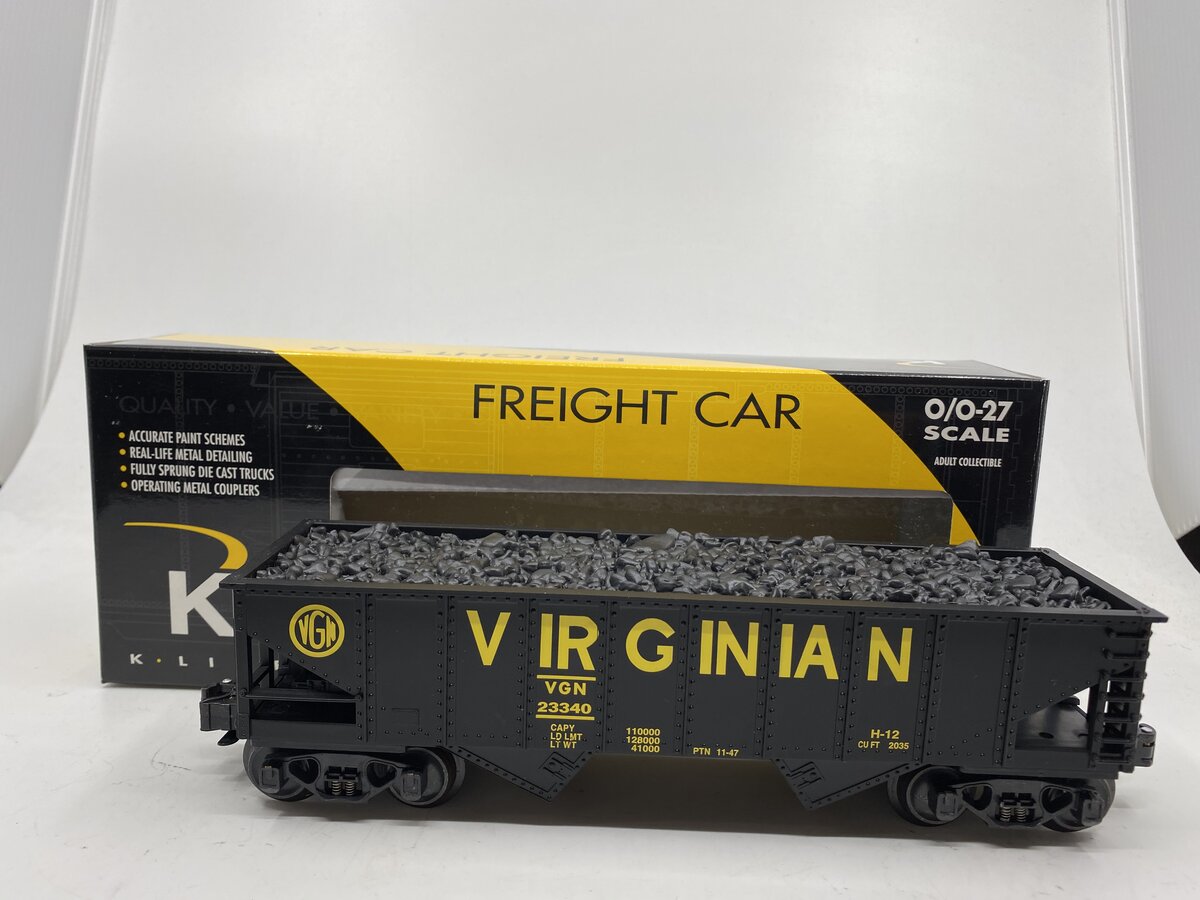 K-Line k622-44613 O Gauge Virginian Ribbed Hopper #23340 LN/Box