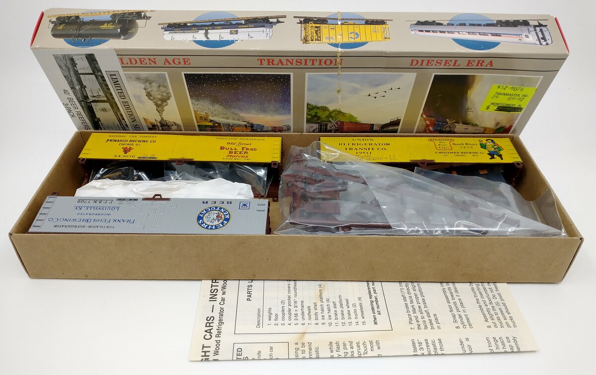 Walthers 932-9076 HO 40' Beer Reefer Cars Kit (Pack of 3)