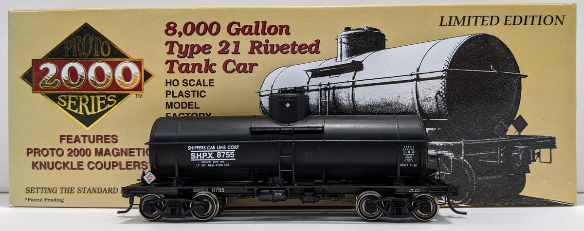 Proto 2000 8755 HO Scale SHPX 8,000 Gallon Riveted Tank Car LN/Box