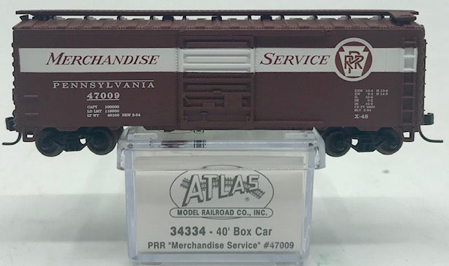 Atlas 34334 N Scale PRR 'Merchandise' 40' Boxcar #47009