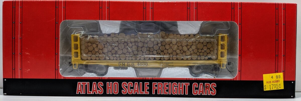 Atlas 1605-1 HO Scale Golf, Mobile & Ohio GSC Pulpwood Flat Car #4000 LN/Box