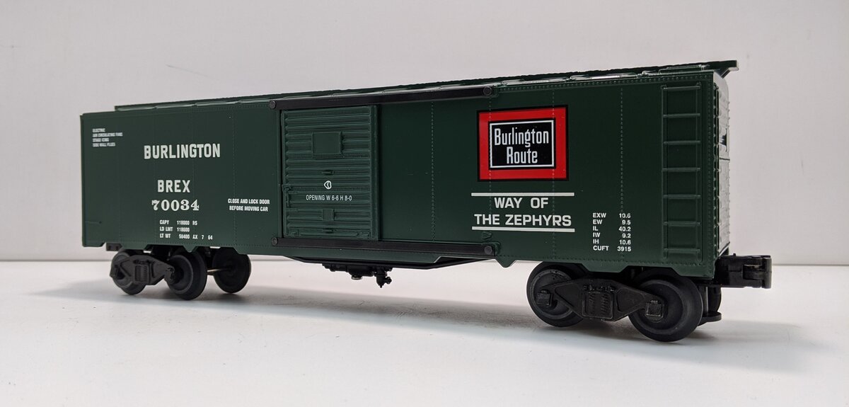 Williams WAL43 O Gauge Burlington Route (Green) Box Car #70034 NIB