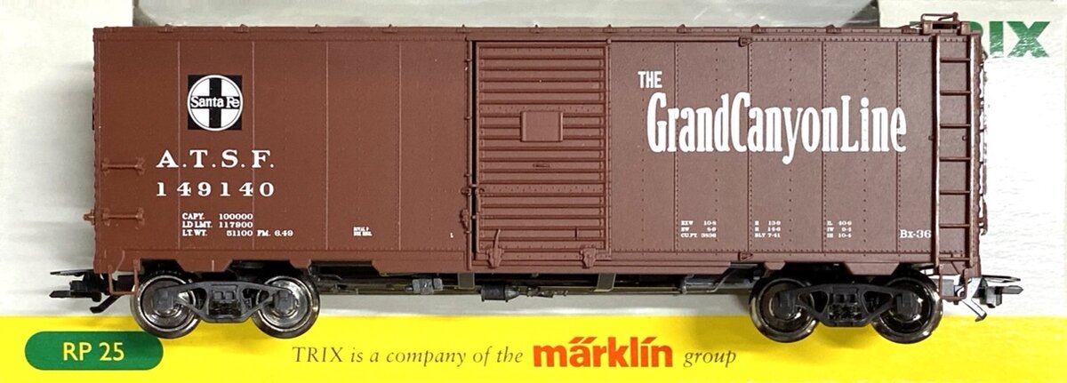 Trix 24902-3 HO Scale Santa Fe "Grand Canyon Line" 40' Boxcar #149140 LN/Box