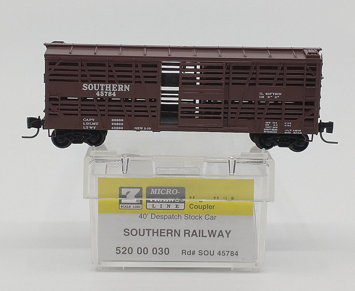 Micro-Trains 52000030 Z Southern Railway 40' Stock Car #45784 LN/Box