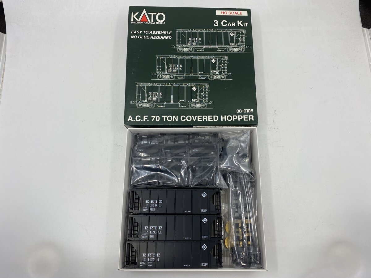 Kato 38-0105 HO Scale ACF 70 Covered Hopper 3-Car Set Kit LN/Box