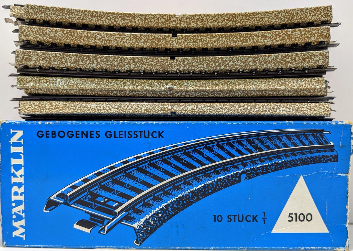 Marklin 5100 HO Scale M Track Metal Curved Track (Box of 10) LN/Box