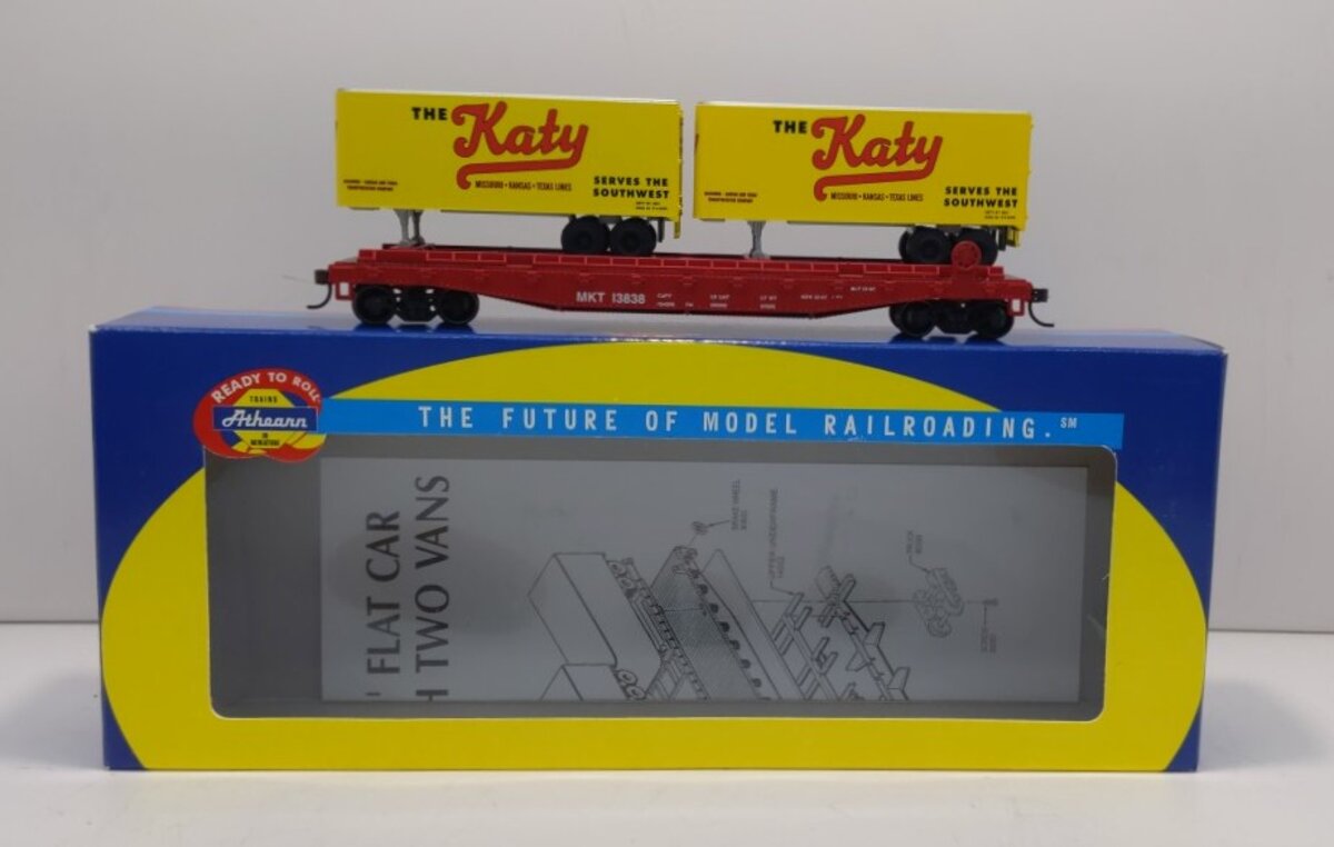 Athearn 92391 HO Scale Ready To Roll MKT 50' Flat with 2-25' Trailers # 13838