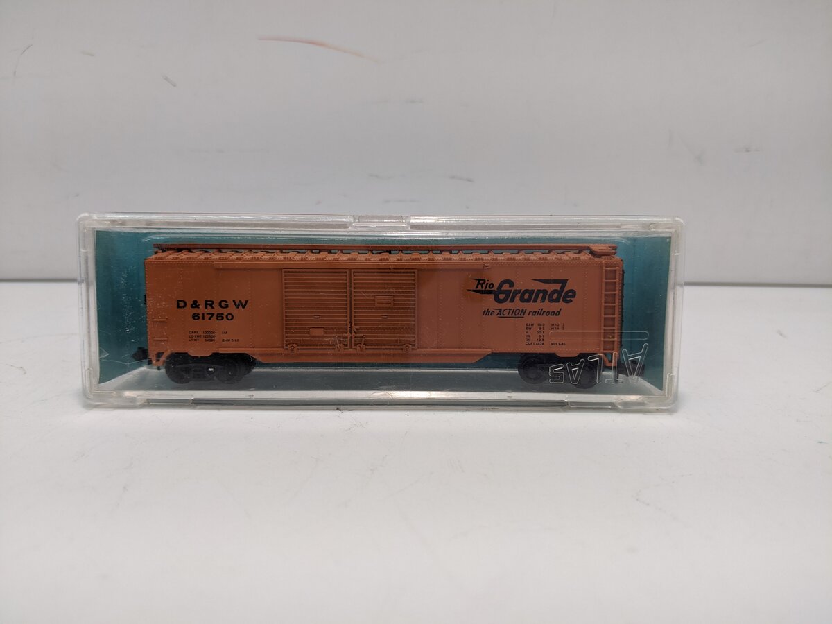 Atlas 3614 N Scale Denver & Rio Grande Western Double Door Boxcar #61750 LN/Box