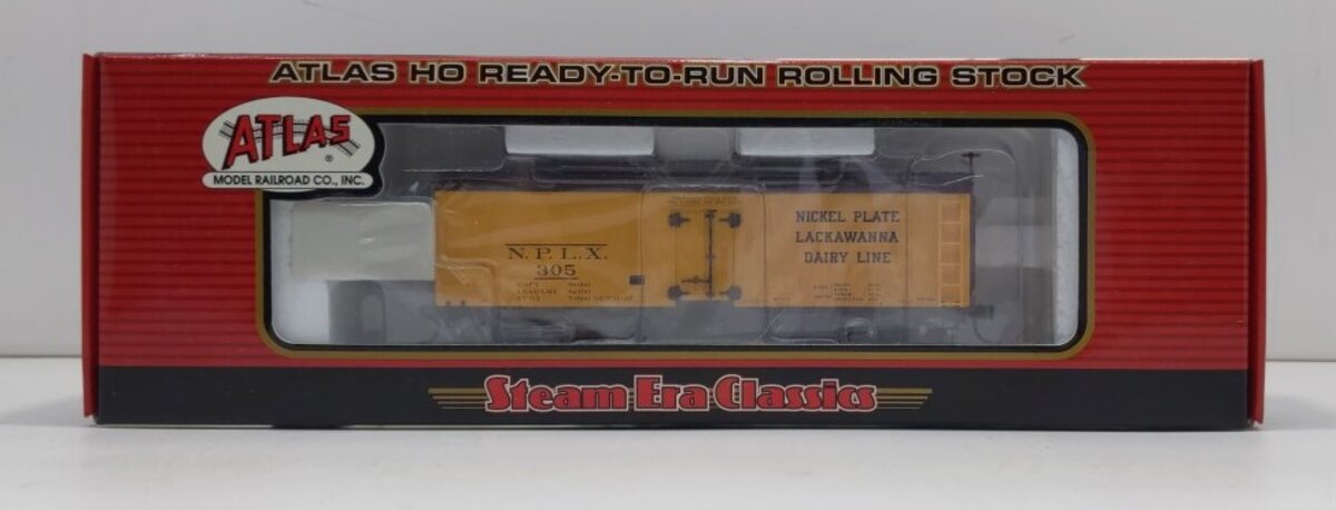 Atlas 6113-2  HO Scale DLW 36' Nickel Plate Wood Refrigerator Car #305 LN/Box