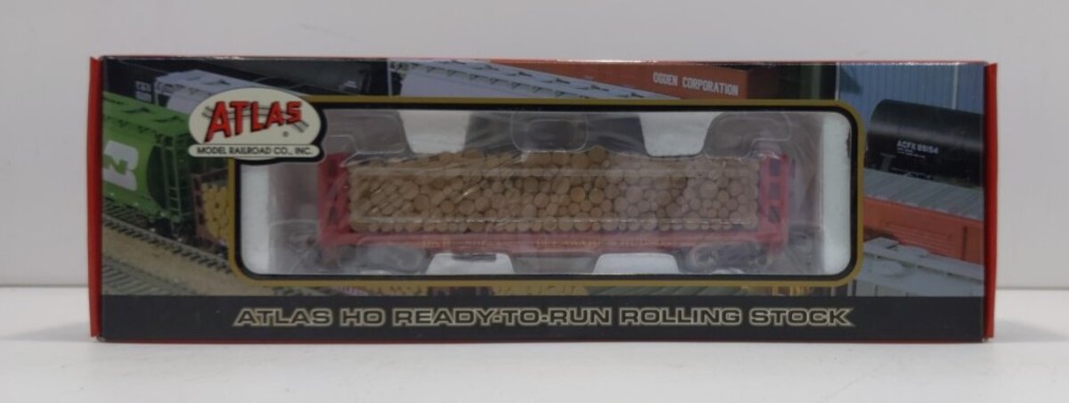 Atlas 1604-4 HO Delaware & Hudson GSC Pulpwood Flatcar #8019 MT/Box