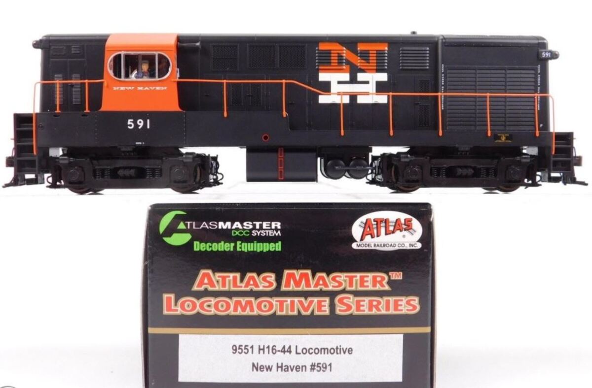 Atlas 9551 HO Scale New Haven H16-44 Diesel Locomotive #591 EX/Box
