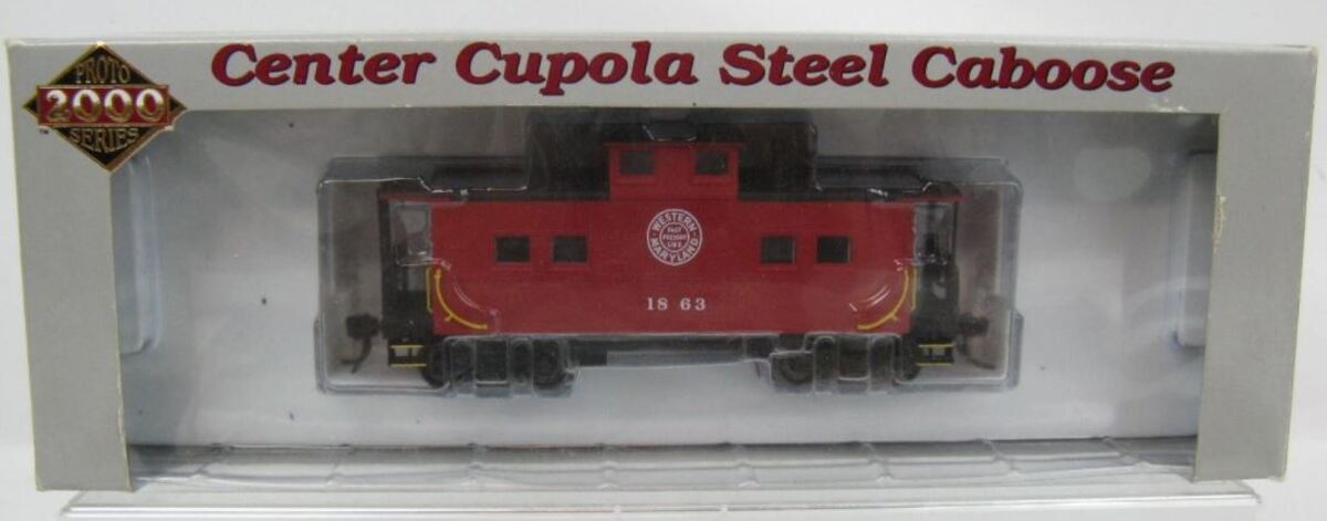 Proto 2000 8557 HO Western Maryland Center Cupola Steel Caboose #1863