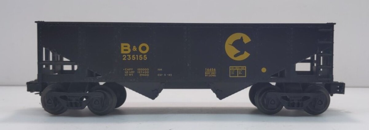 Lionel 6-16456 O Gauge Chessie B&O 2-Bay Hopper #235155 LN