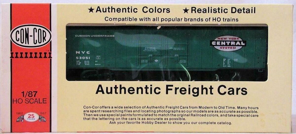 Con-Cor 0001-009610 HO New York Central 60ft Greenville Box Car Kit #53051