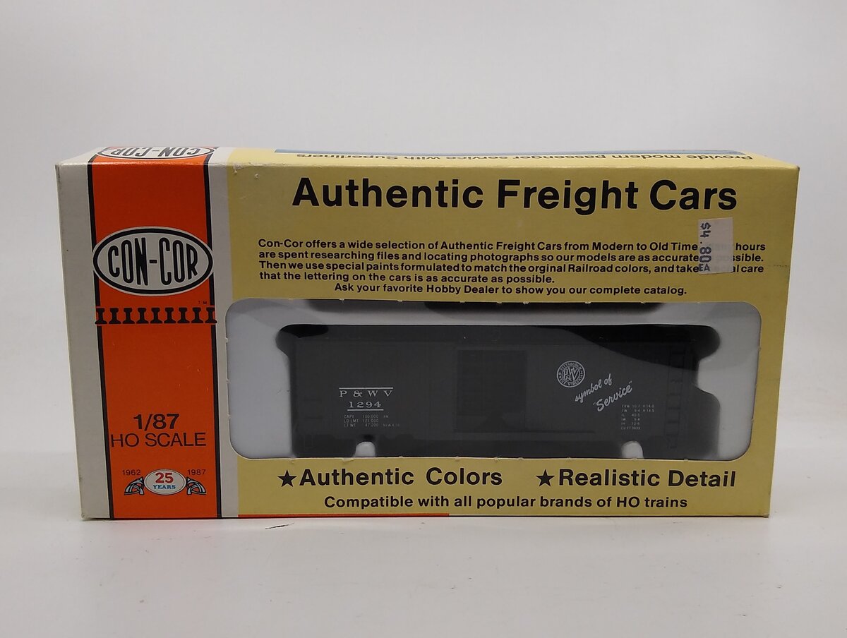 Con-Cor 0001-009419 HO Pittsburgh & West Virginia 40' PS-1 Box Car # 1294 Kit