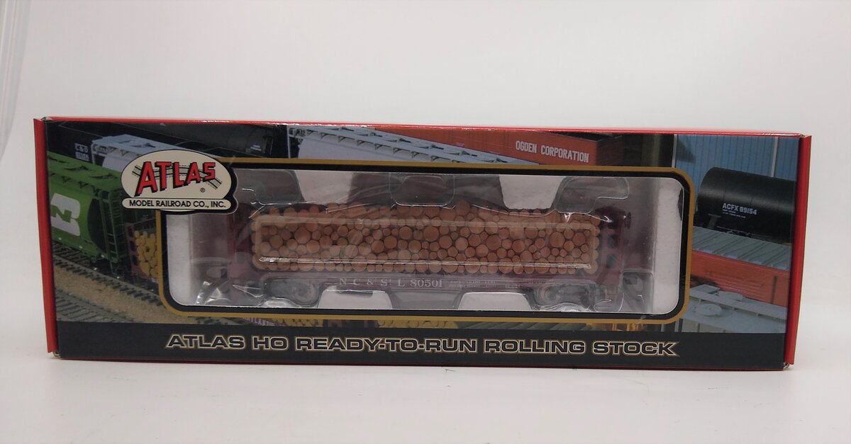 Atlas 1615-2 HO NC&StL 40' GSI Pulpwood Flatcar #80501