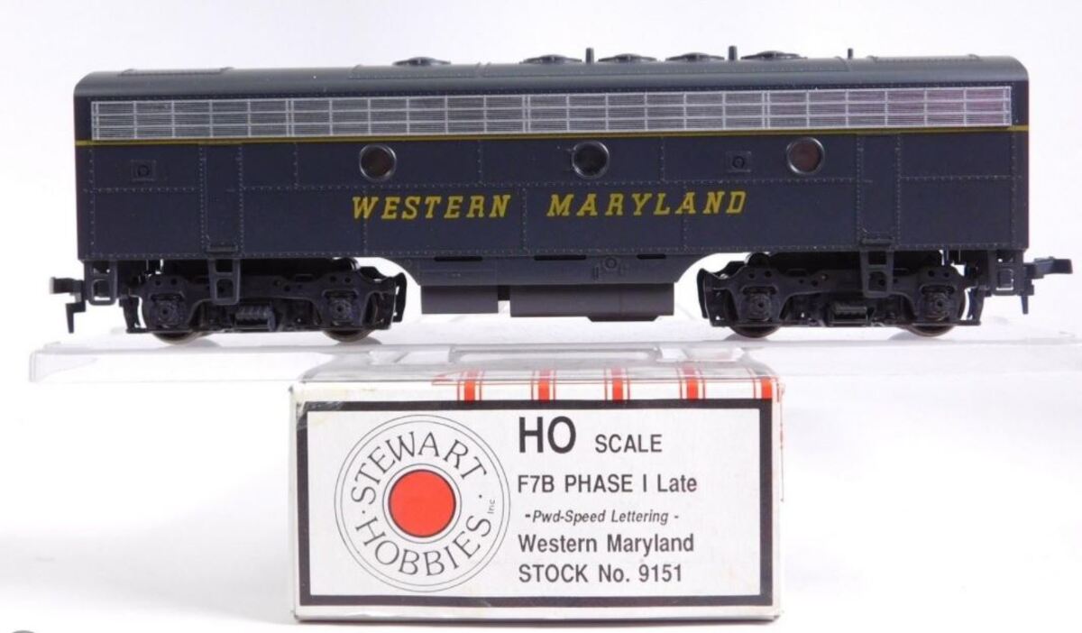 Stewart Hobbies 9151 HO Western Maryland F7B Phase I Late Pwd-Speed Locomotive LN/Box