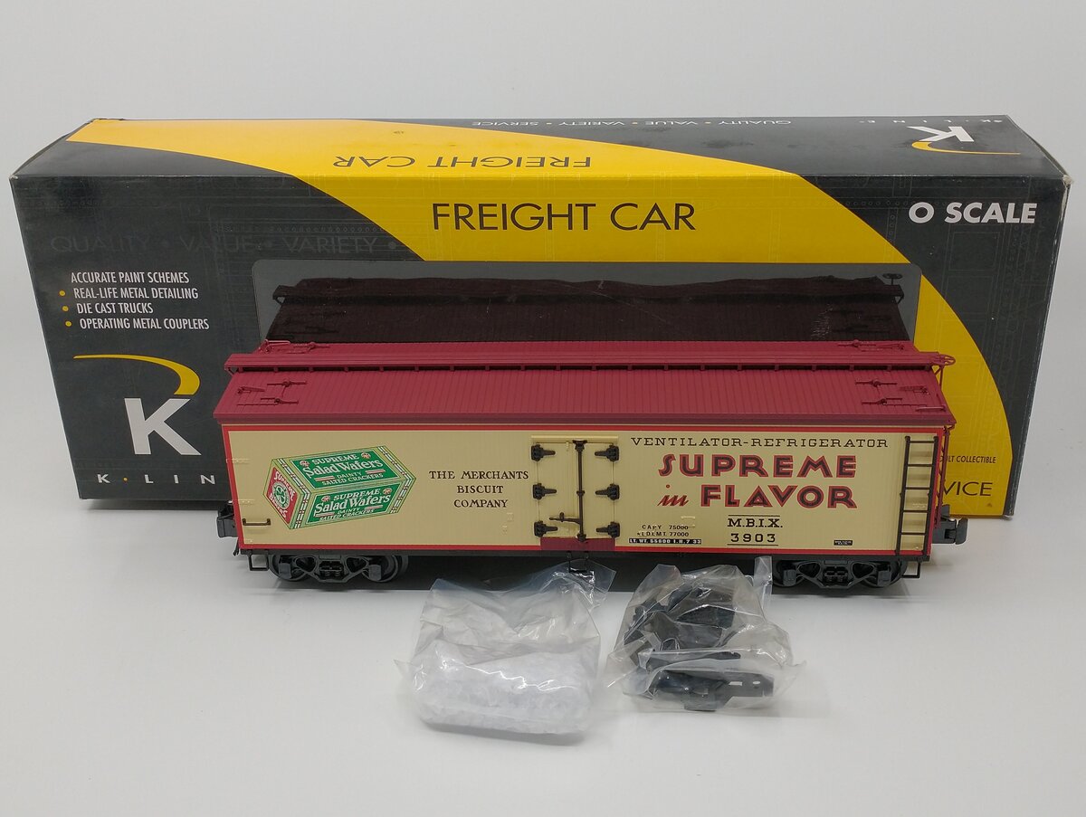 K-Line K742-8019 O Gauge Merchants Biscuit Reefer Car #3903 LN/Box