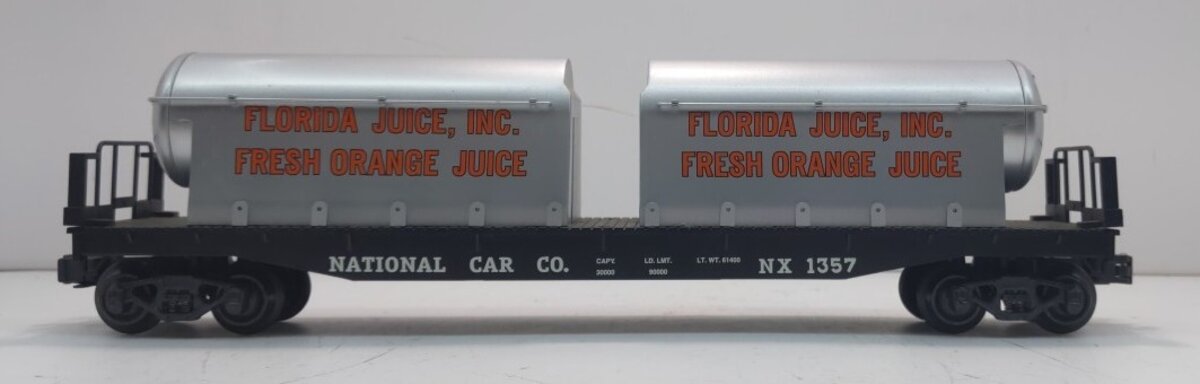 K-Line K691-8014 National Car Co. Flatcar with Juice Containers LN/Box