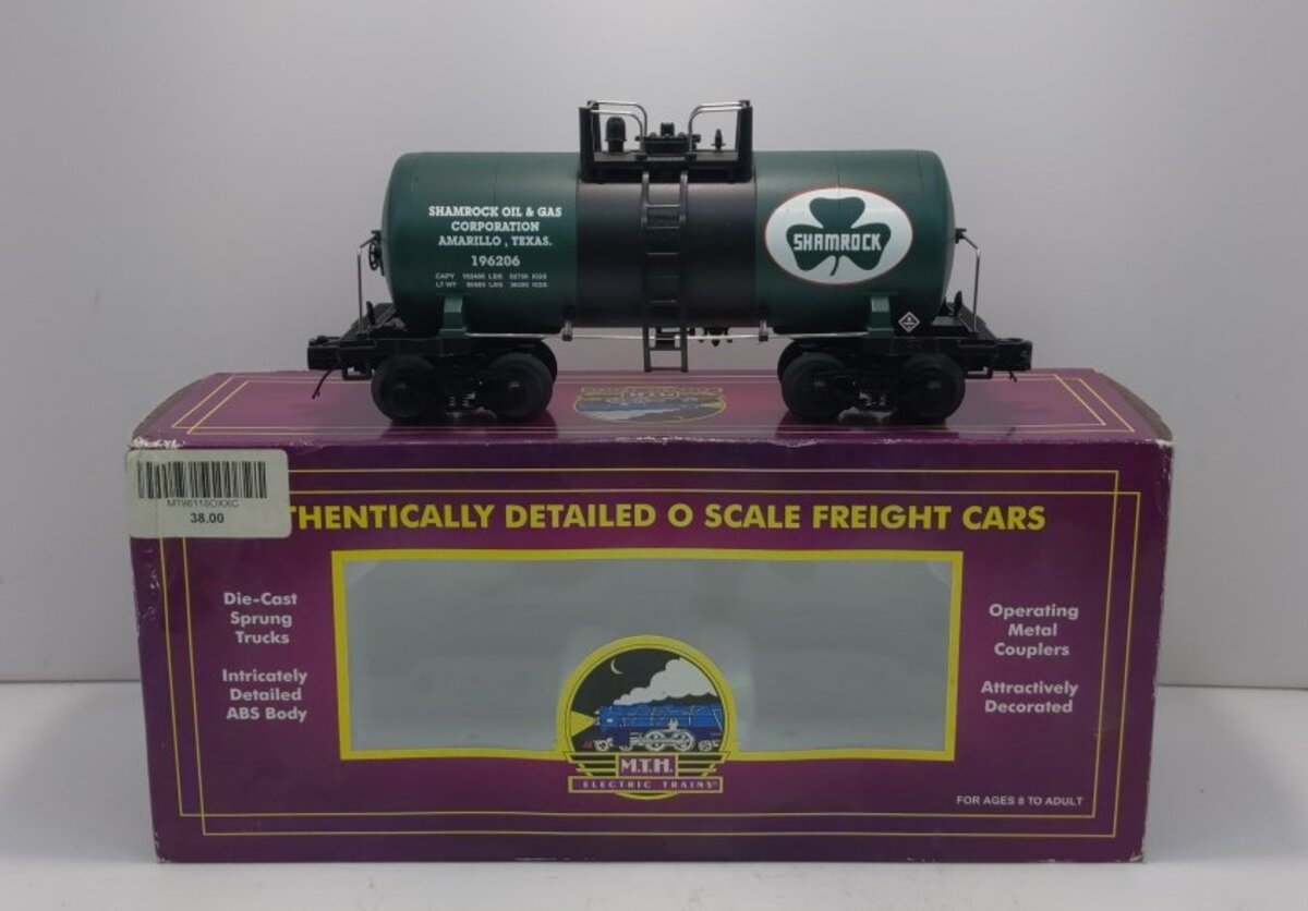 MTH 20-96118 O Gauge Shamrock Oil & Gas Tank Car #196206 LN/Box