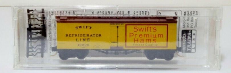Micro-Trains 05800070 N Swifts Premium Hams 36' Wood Sheathed Reefer #10000 LN/Box