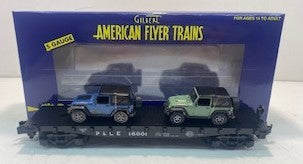 American Flyer 6-44000 S P&LE Flatcar with Vehicles #16001 NIB