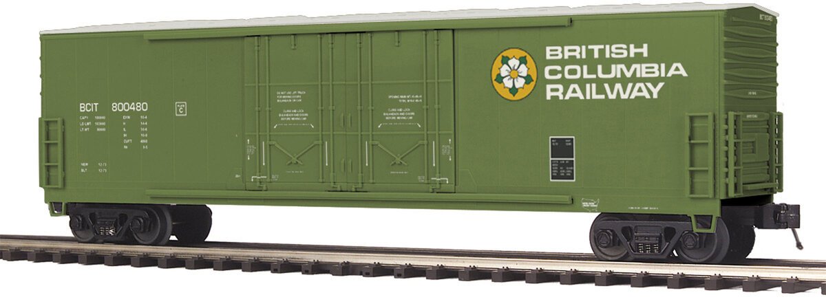MTH 20-93233 British Columbia Railway No. 800480 50' Double Door Plugged Boxcar NIB