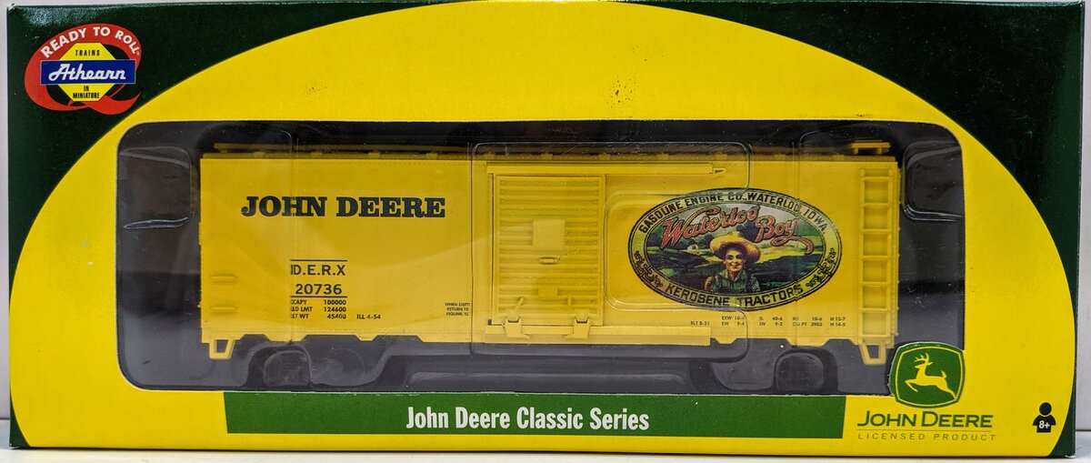 Athearn 8175 HO Scale John Deere 40' Boxcar #20736 LN/Box