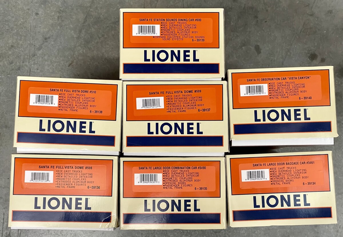 Lionel 6-21786 O Gauge Santa Fe ABBA F3 Diesel Passenger Train Set EX/Box