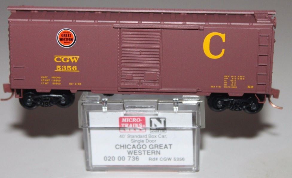 Micro-Trains 02000736 N Chicago Great Western 40'''' Single Door Boxcar #5356