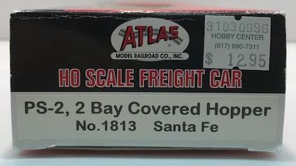 Atlas 1813 HO Scale Santa Fe PS-2 Covered Hopper #82286 LN/Box