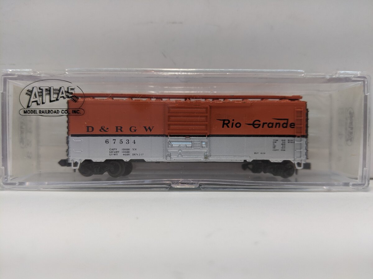 Atlas 3423 N Scale D&RGW Rio Grande 40' Boxcar #67534
