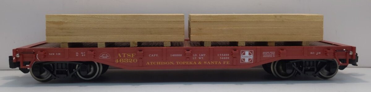 Aristo-Craft 46320 G Atchison Topeka & Santa Fe Flat Car w/Load (Metal Whels) LN/Box