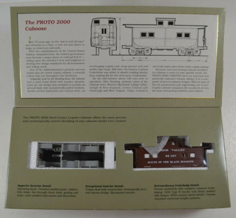 Proto 2000 8236 HO Lehigh Valley Steel Center Cupola Caboose #95067 LN/Box