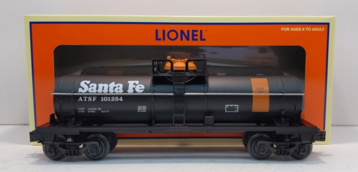 Lionel 6-26190 O Gauge Santa Fe Single Dome Tank Car #101254 LN/Box