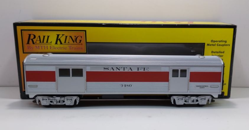 MTH 30-6010 O Gauge Santa Fe Streamlined Baggage Car #3480 LN/Box