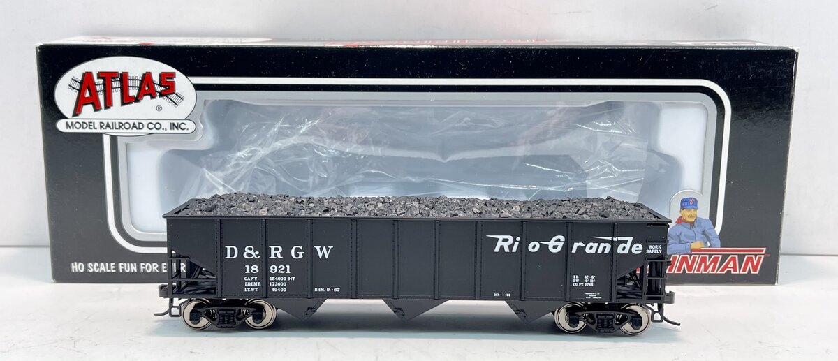 Atlas 931 HO Scale Denver & Rio Grande Western AAR 70-Ton 9 Panel Hopper #18921 NIB