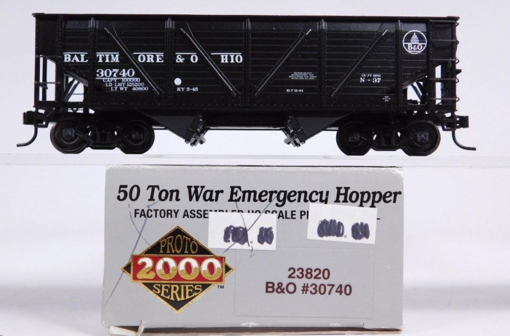 Proto 2000 23820 HO Scale B&O 50 Ton War Emergency War Hopper #30740 LN/Box