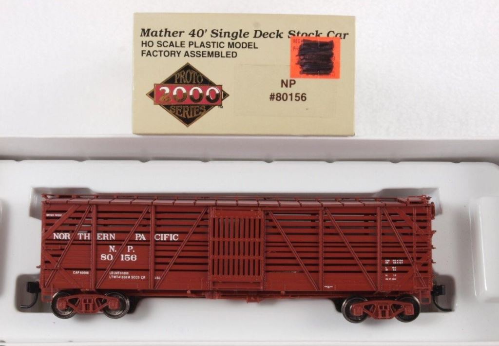 Proto 2000 HO Scale Northern Pacific 40' Single Deck Stock Car #80156 LN/Box