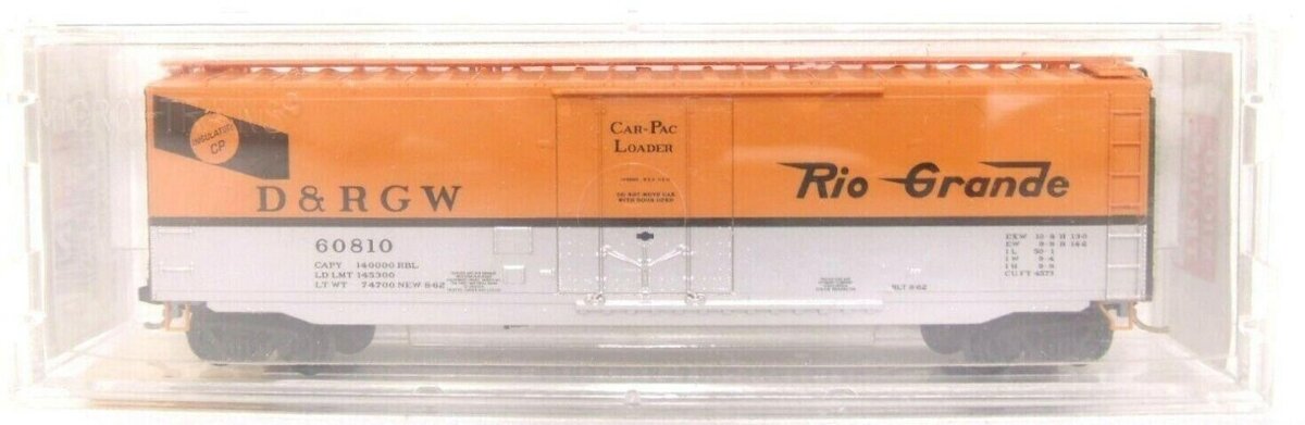 Micro-Trains 03200220 N Scale D&RGW 50' Standard Steel Plug Door Boxcar #60810