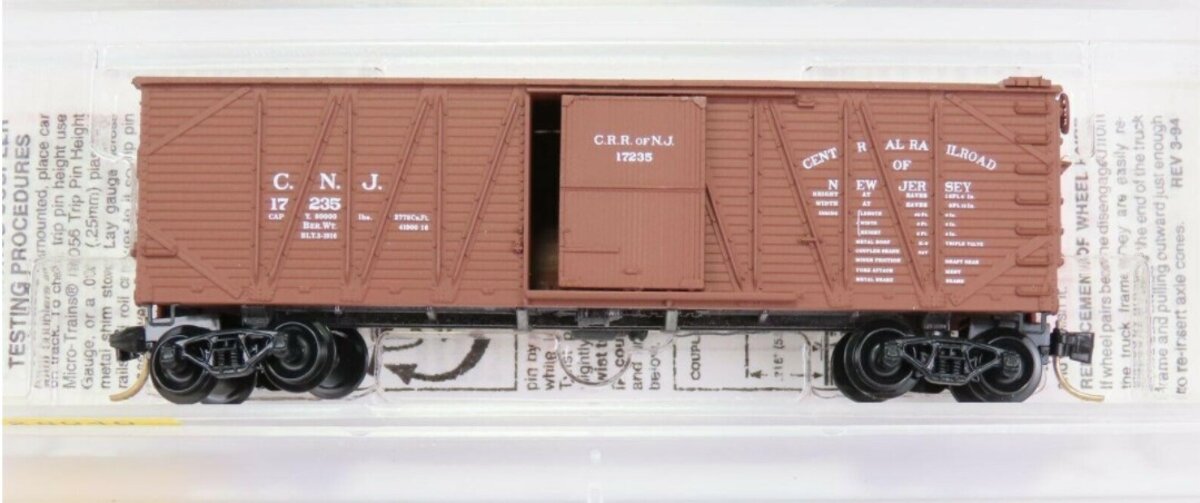 Micro-Trains 02800040 N CNJ 40' Single Door Outside Braced Boxcar #17235 LN/Box