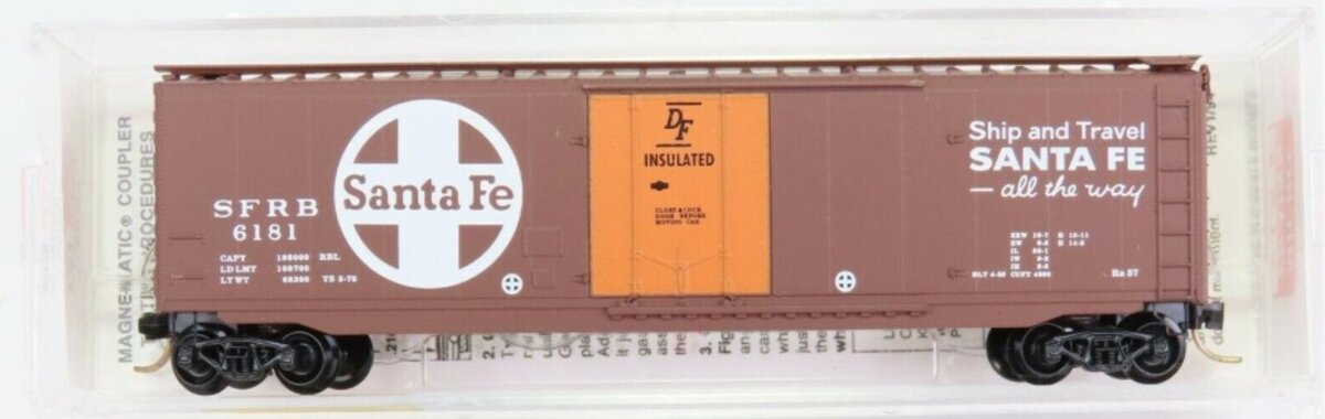 Micro-Trains 32050/4 N Scale Santa Fe 50' Standard Plug Door Boxcar #6181