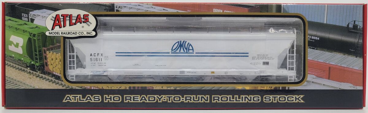Atlas 1505-2 HO Scale OMYA ACF PressureAide Center Flow Hopper #51611 MT/Box