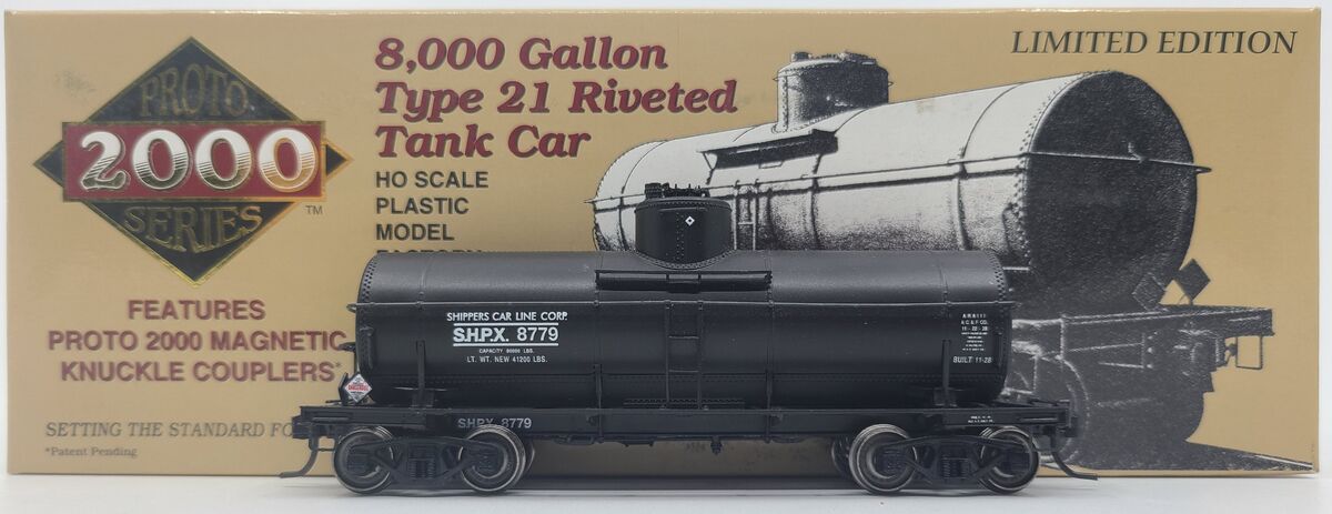 Proto 2000 8779 HO Scale SHPX 8,000 Gallon Type 21 Riveted Tank Car LN/Box