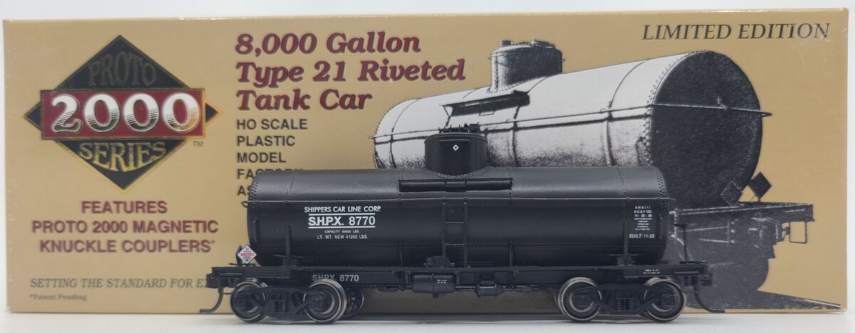 Proto 2000 8770 HO Scale SHPX 8,000 Gallon Type 211 Riveted Tank Car LN/Box