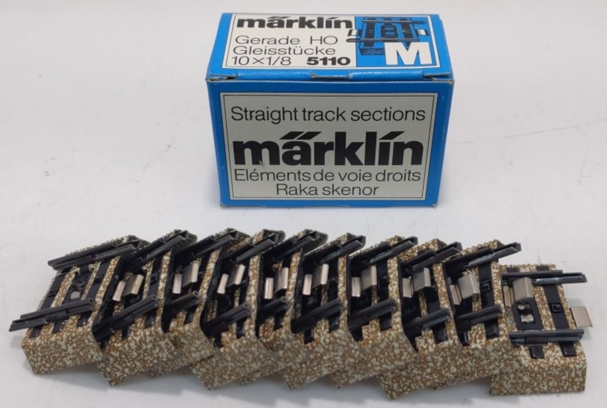 Marklin 5110 HO M Track 1/8 St. Track Sections Sold By Piece