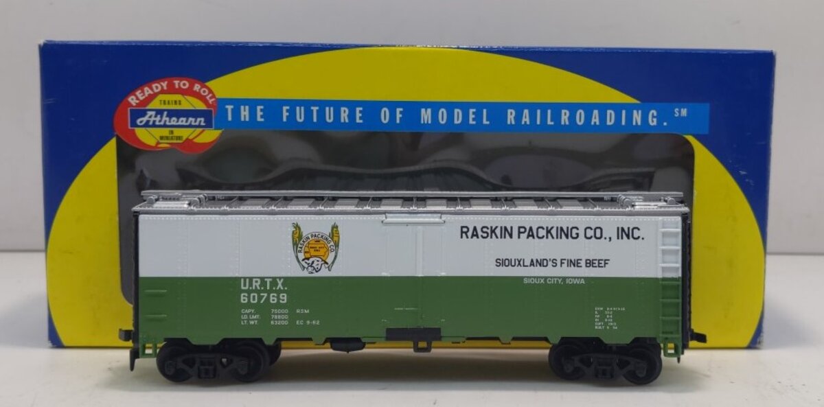 Athearn 71315 HO Scale Raskin 40' Steel Reefer URTX #60769 LN/Box
