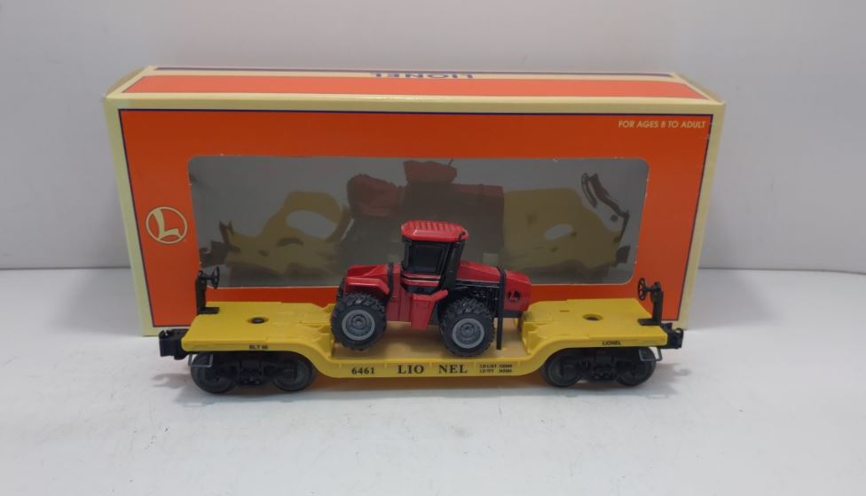 Lionel 6-16957 O Gauge Depressed-Center Flatcar with ERTL Case 4WD Loader #6461 LN/Box